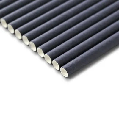 Cannucce jumbo di carta, nere, 23 cm, Ø 0,8 cm drink pub forniture