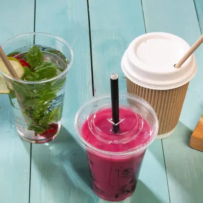 15 cm, Ø 0,7 cm Cannucce da cocktail in carta, nere asporto domicilio take away forniture ingrosso