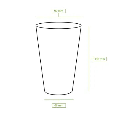 Bicchiere riutilizzabile da 17 oz Ø 90 mm, PP, trasparente monouso forniture ristorazione take away asporto  ingrosso