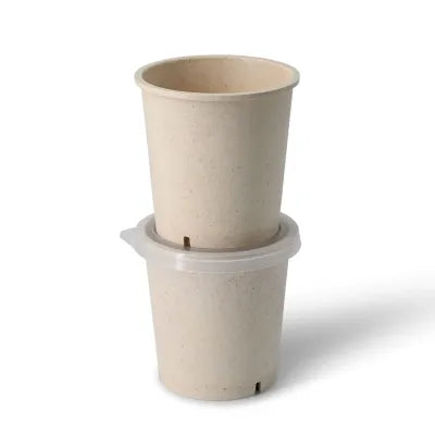 Bicchieri riutilizzabili "BioYep" 400 ml, Ø 95 mm, anacardi/bianco crema biodegradabili monouso asporto domicilio biodegradabile  compostabile forniture take away ristorazione