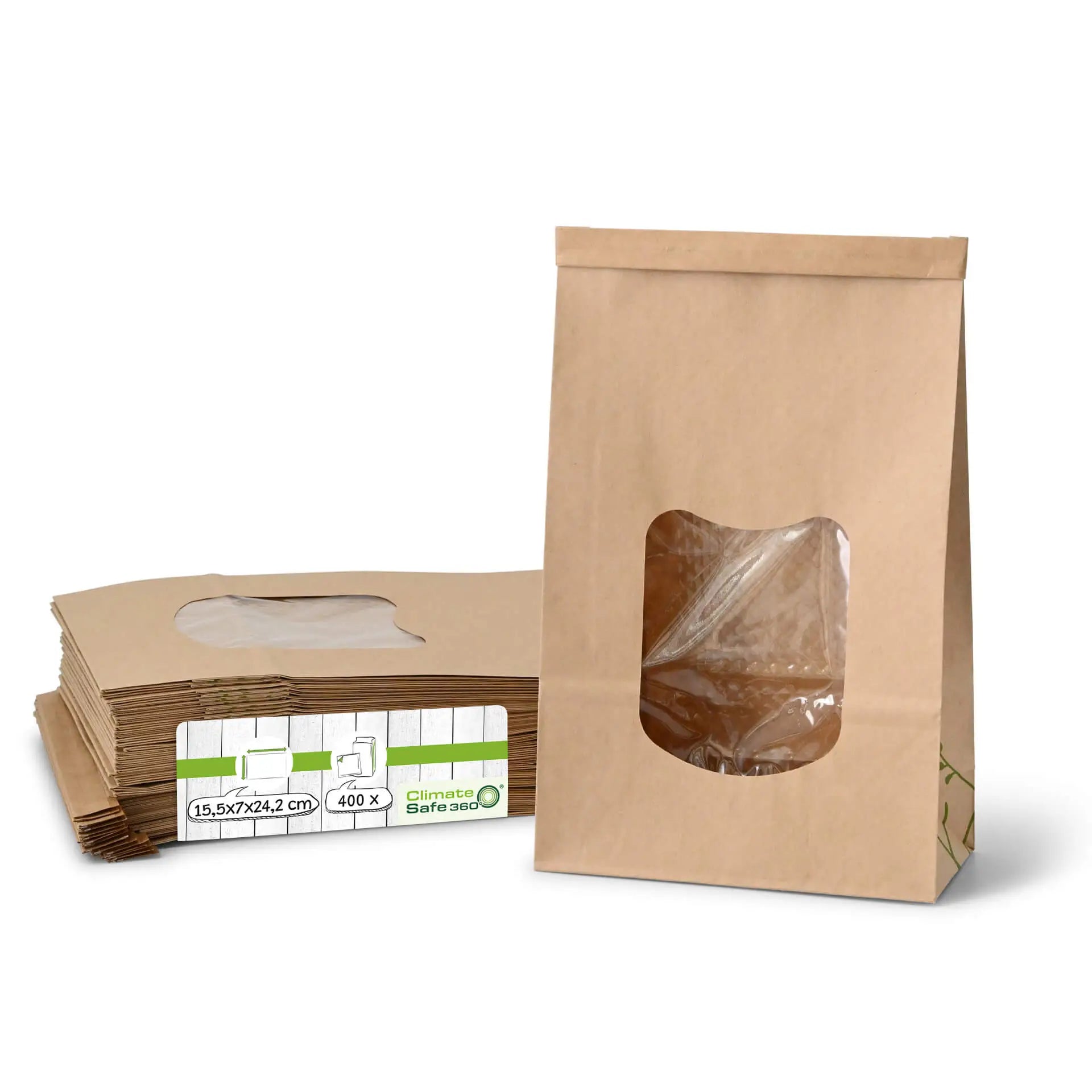 Borse con fondo quadro con finestra L, 15,5 x 7 x 24,2 cm asporto domicilio Ristorazione Forniture Monouso Eco Bio Biodegradabile Packaging Consumabili Ecologico Ingrosso fornitore forniture Take away 1
