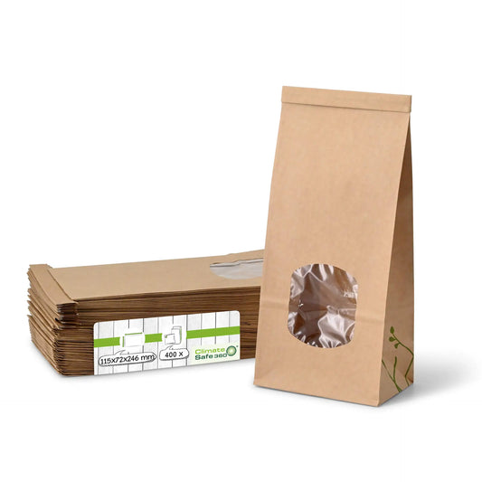 Borse con fondo quadro con finestra M, 11,5 x 7,2 x 24,6 cm asporto domicilio Ristorazione Forniture Monouso Eco Bio Biodegradabile Packaging Consumabili Ecologico Ingrosso fornitore forniture Take away 1
