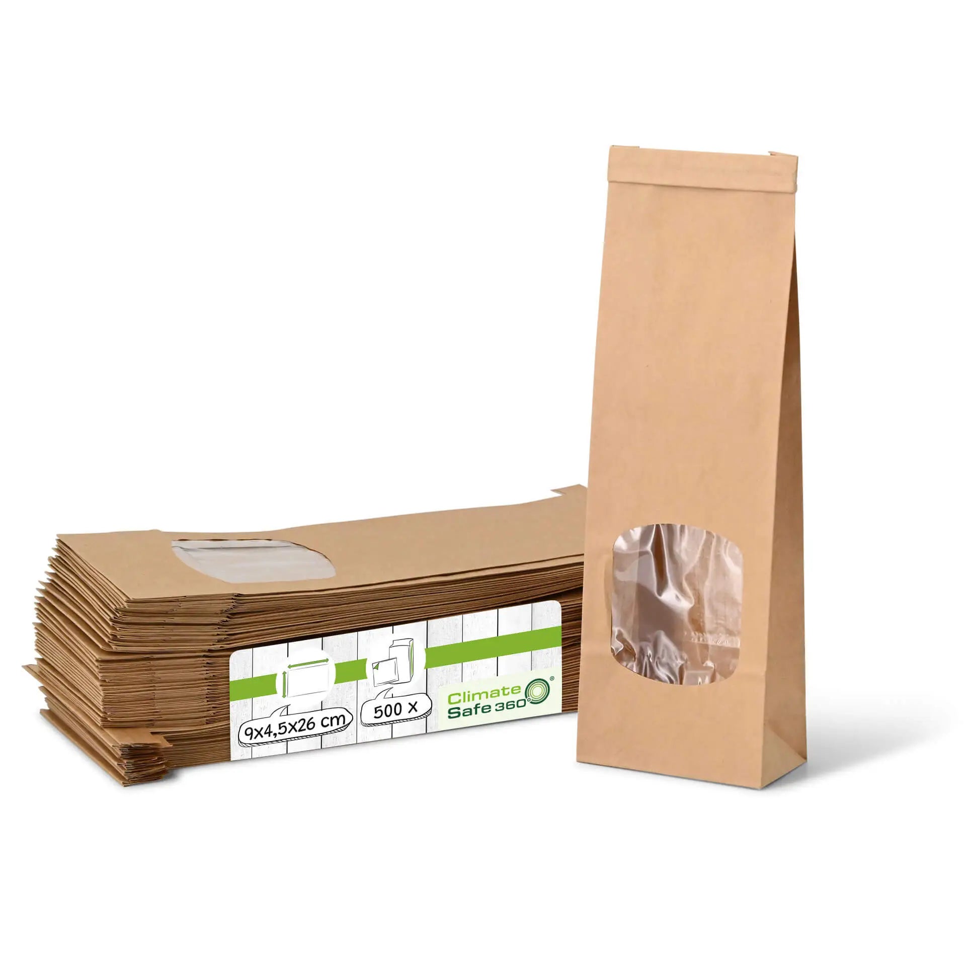 Borse con fondo quadro con finestra S, 9 x 4,5 x 27,5 cm asporto domicilio Ristorazione Forniture Monouso Eco Bio Biodegradabile Packaging Consumabili Ecologico Ingrosso fornitore forniture Take away 1
