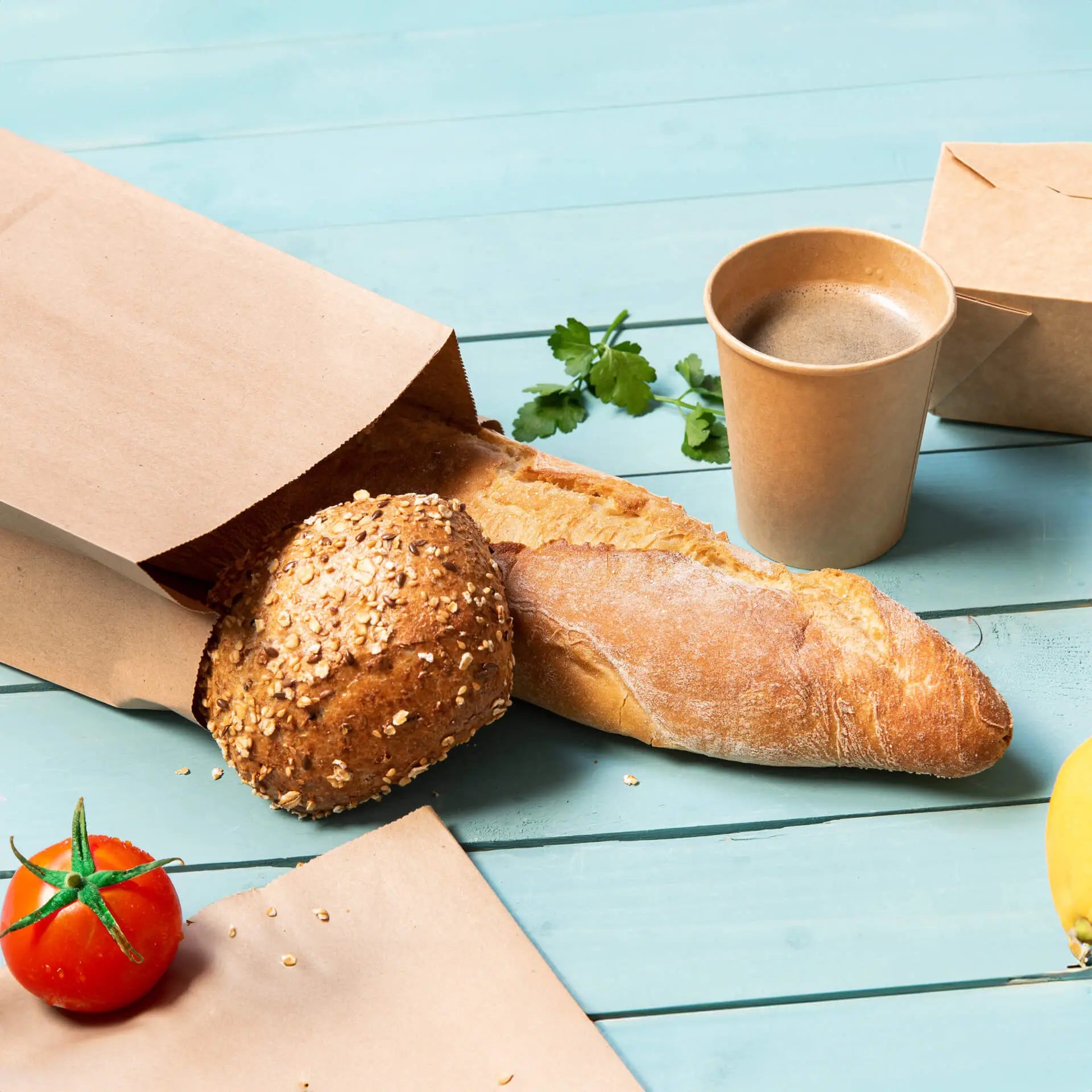 Buste con fondo quadro L, 15 x 10 x 25 cm asporto domicilio Ristorazione Forniture Monouso Eco Bio Biodegradabile Packaging Consumabili Ecologico Ingrosso fornitore forniture Take away 5
