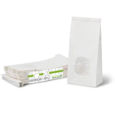 Buste con fondo quadro con finestra M, 11,5 x 7 x 24,5 cm asporto domicilio Ristorazione Forniture Monouso Eco Bio Biodegradabile Packaging Consumabili Ecologico Ingrosso fornitore forniture Take away 1
