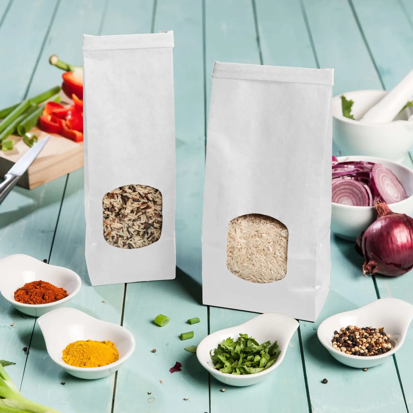 Buste con fondo quadro con finestra M, 11,5 x 7 x 24,5 cm asporto domicilio Ristorazione Forniture Monouso Eco Bio Biodegradabile Packaging Consumabili Ecologico Ingrosso fornitore forniture Take away 7

