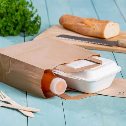 Buste per carta riciclata L, 26 x 12 x 35 cm, marrone asporto domicilio Ristorazione Forniture Monouso Eco Bio Biodegradabile Packaging Consumabili Ecologico Ingrosso fornitore forniture Take away 7
