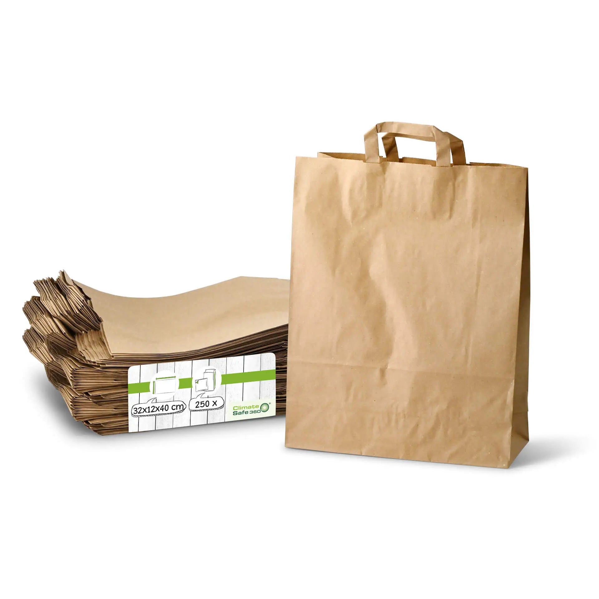 Buste per carta riciclata XL, 32 x 12 x 40 cm, marrone asporto domicilio Ristorazione Forniture Monouso Eco Bio Biodegradabile Packaging Consumabili Ecologico Ingrosso fornitore forniture Take away 1
