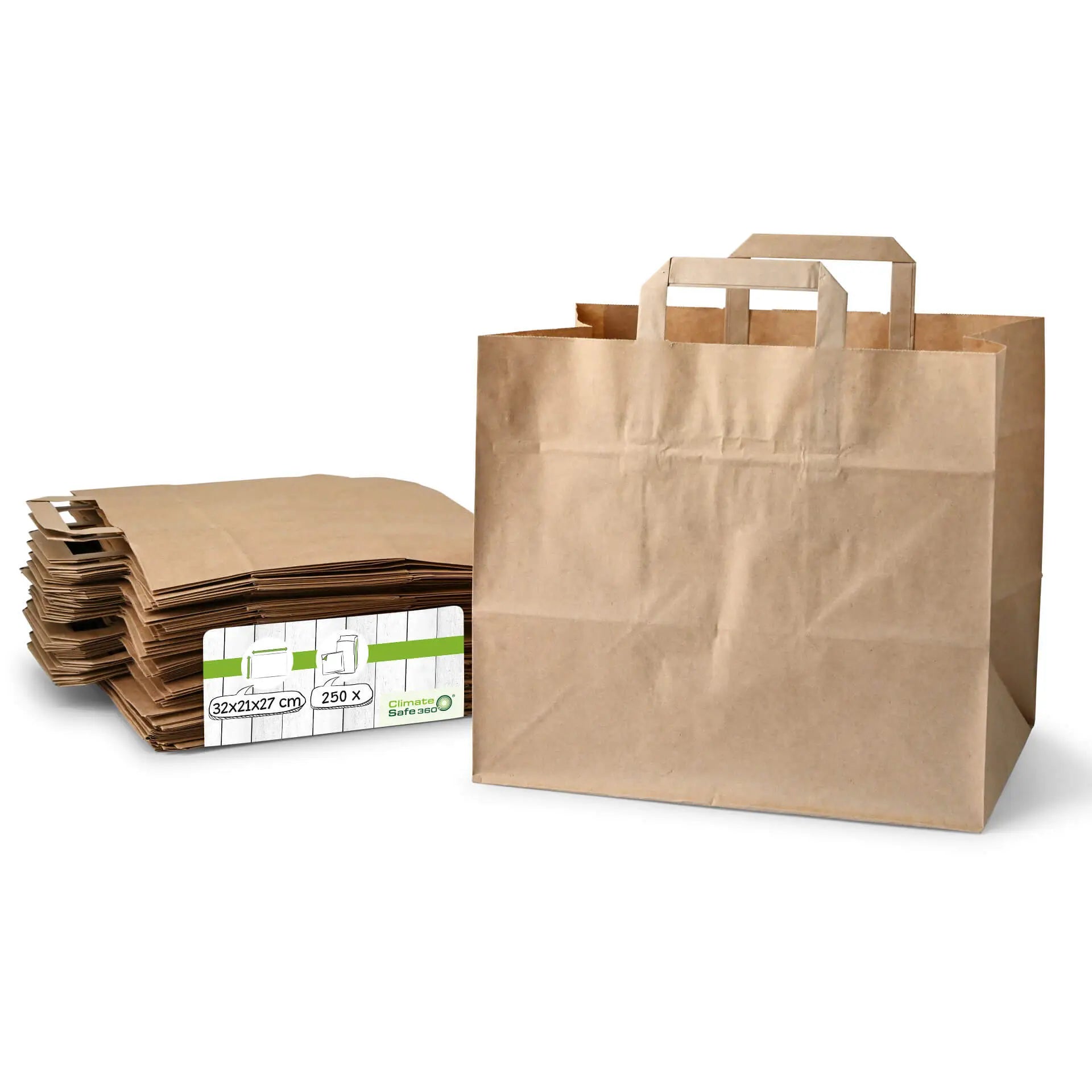 Buste per carta riciclata XXL, 32 x 21 x 27 cm, marrone asporto domicilio Ristorazione Forniture Monouso Eco Bio Biodegradabile Packaging Consumabili Ecologico Ingrosso fornitore forniture Take away 1
