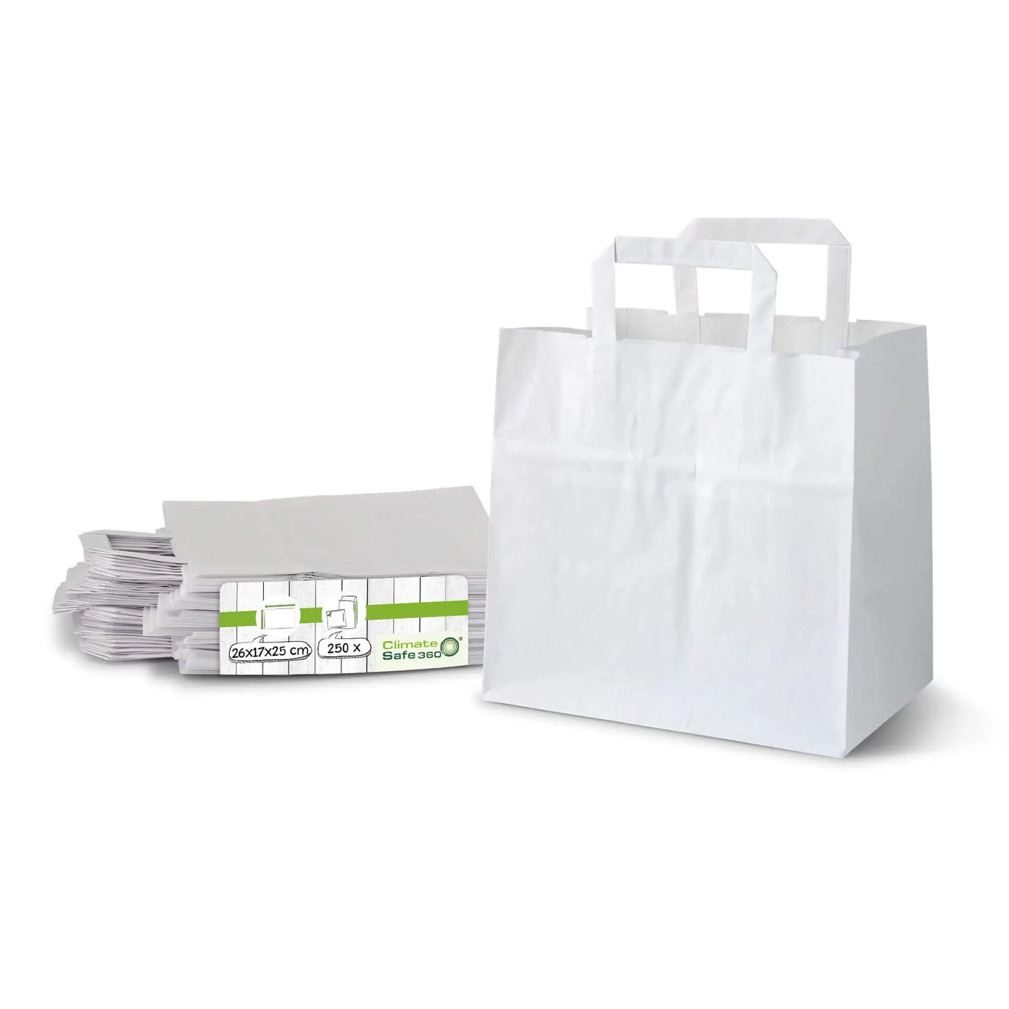 Buste porta carta Kraft L, 26 x 17 x 25 cm, bianco asporto domicilio Ristorazione Forniture Monouso Eco Bio Biodegradabile Packaging Consumabili Ecologico Ingrosso fornitore forniture Take away 1
