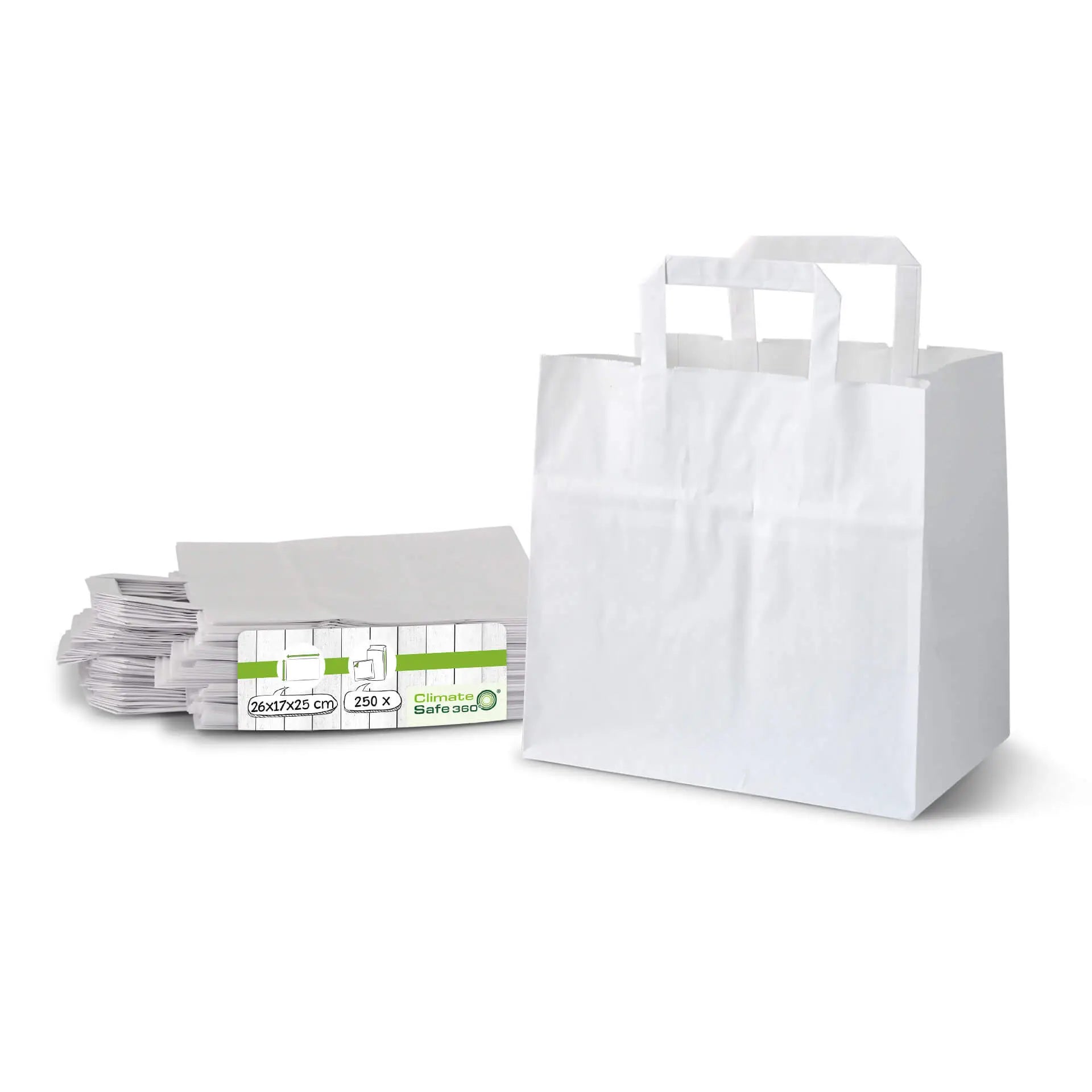 Buste porta carta Kraft L, 26 x 17 x 25 cm, bianco asporto domicilio Ristorazione Forniture Monouso Eco Bio Biodegradabile Packaging Consumabili Ecologico Ingrosso fornitore forniture Take away 1
