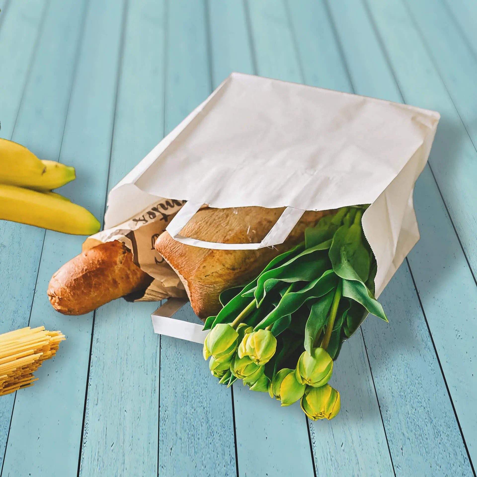 Buste porta carta Kraft L, 26 x 17 x 25 cm, bianco asporto domicilio Ristorazione Forniture Monouso Eco Bio Biodegradabile Packaging Consumabili Ecologico Ingrosso fornitore forniture Take away 7
