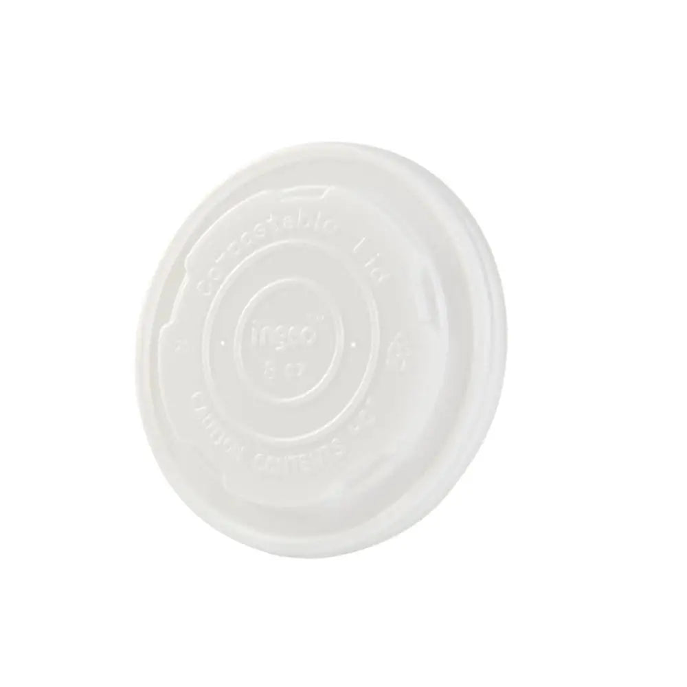 CPLA coperchi piatti Ø 90 mm bianco per coppette universali asporto domicilio Ristorazione Forniture Monouso Eco Bio Biodegradabile Packaging Consumabili Ecologico Ingrosso fornitore forniture Take away 1
