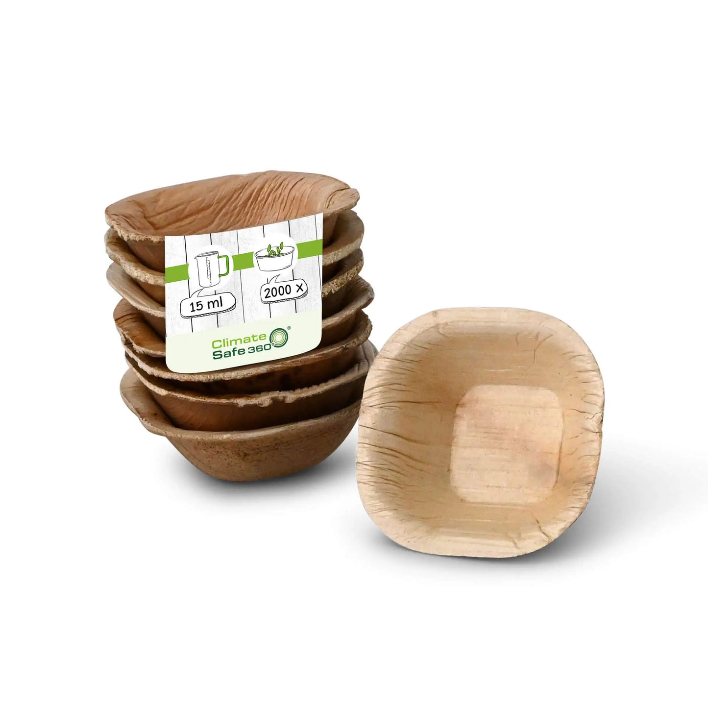 Ciotola di foglia di palma "BioYep" 15 ml, quadrato asporto domicilio Ristorazione Forniture Monouso Eco Bio Biodegradabile Packaging Consumabili Ecologico Ingrosso fornitore forniture Take away 1
