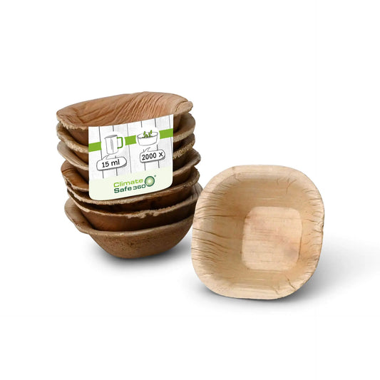 Ciotola di foglia di palma "BioYep" 15 ml, quadrato asporto domicilio Ristorazione Forniture Monouso Eco Bio Biodegradabile Packaging Consumabili Ecologico Ingrosso fornitore forniture Take away 1
