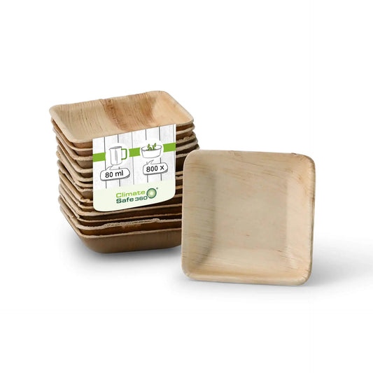 Ciotola di foglia di palma "BioYep" 80 ml, quadrata asporto domicilio Ristorazione Forniture Monouso Eco Bio Biodegradabile Packaging Consumabili Ecologico Ingrosso fornitore forniture Take away 1

