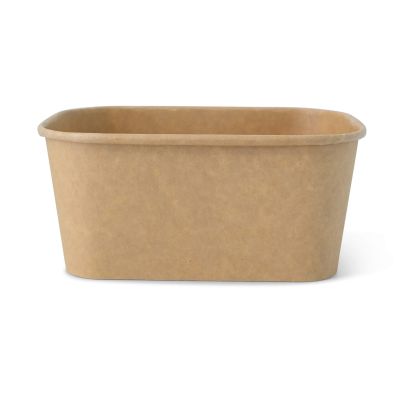 Ciotole di cartone 1000 ml, 17,5 x 12,5 x 7,5 cm, marrone, rettangolare asporto e domicilio