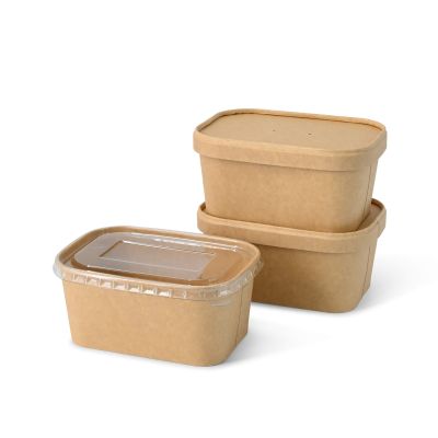 Ciotole di cartone 1000 ml, 17,5 x 12,5 x 7,5 cm, marrone, rettangolare domicilio