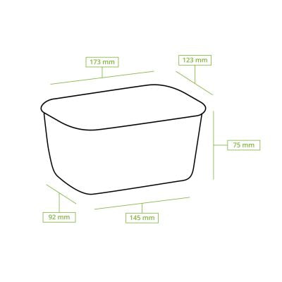 Ciotole di cartone 1000 ml, 17,5 x 12,5 x 7,5 cm, marrone, rettangolare forniture ristoranti