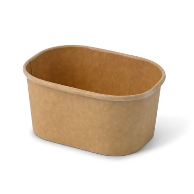 Ciotole di cartone 250 ml, 11 x 8 x 5 cm, kraft, rettangolare singola