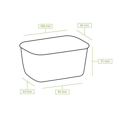 Ciotole di cartone 250 ml, 11 x 8 x 5 cm, kraft, rettangolare take away