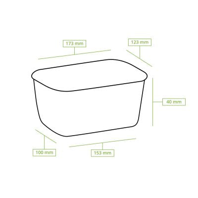 Ciotole di cartone 500 ml, 17,5 x 12,5 x 4 cm, marrone, rettangolare forniture vaschette ingrosso