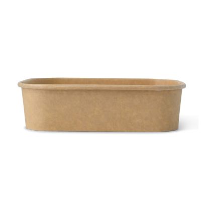 Ciotole di cartone 500 ml, 17,5 x 12,5 x 4 cm, marrone, rettangolare ristoranti pizzerie paninerie street food