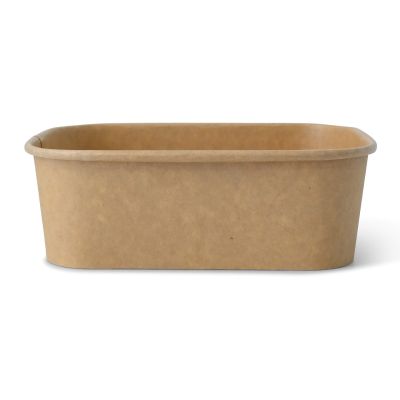 Ciotole di cartone 750 ml, 17,5 x 12,5 x 5,5 cm, marrone, rettangolare asporto e domicilio