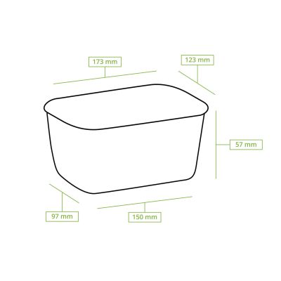 Ciotole di cartone 750 ml, 17,5 x 12,5 x 5,5 cm, marrone, rettangolare forniture monouso