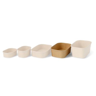 Ciotole di cartone 750 ml, 17,5 x 12,5 x 5,5 cm, marrone, rettangolare forniture take away