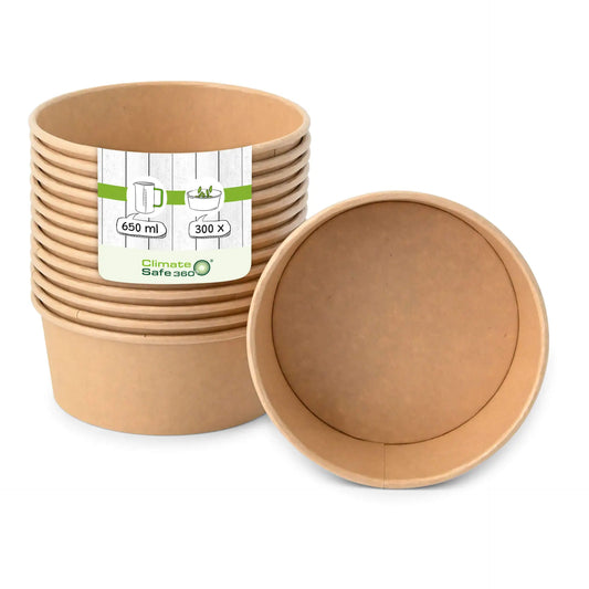 Ciotole in cartone Premium 650 ml, Ø 150 mm, marrone, rotondo asporto domicilio Ristorazione Forniture Monouso Eco Bio Biodegradabile Packaging Consumabili Ecologico Ingrosso fornitore forniture Take away 1
