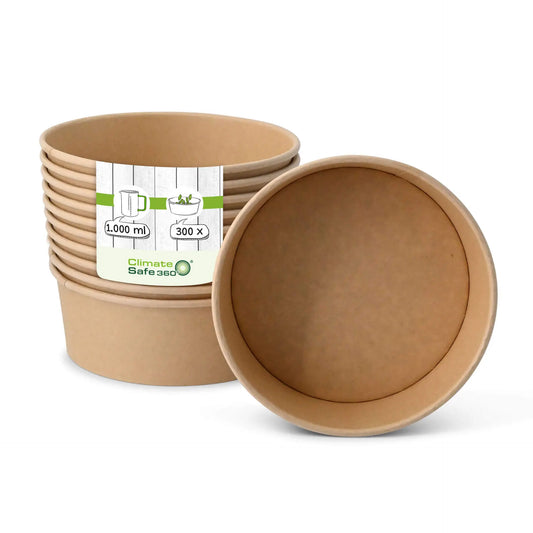 Ciotole in cartone premium 1.000 ml, Ø 185 mm, marrone, rotondo asporto domicilio Ristorazione Forniture Monouso Eco Bio Biodegradabile Packaging Consumabili Ecologico Ingrosso fornitore forniture Take away 1
