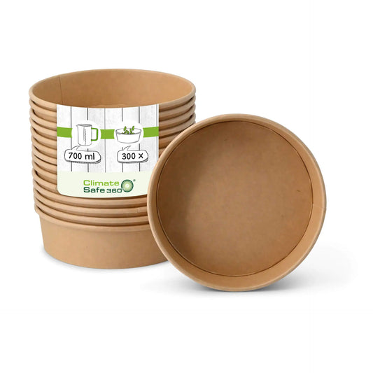 Ciotole in cartone premium 700 ml, Ø 185 mm, marrone, rotondo asporto domicilio Ristorazione Forniture Monouso Eco Bio Biodegradabile Packaging Consumabili Ecologico Ingrosso fornitore forniture Take away 1

