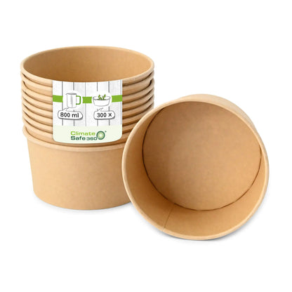 Ciotole in cartone premium 800 ml, Ø 150 mm, marrone, rotondo asporto domicilio Ristorazione Forniture Monouso Eco Bio Biodegradabile Packaging Consumabili Ecologico Ingrosso fornitore forniture Take away 1
