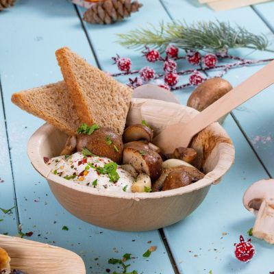Ciotole in foglia di palma 425 ml, rotonde asporto domicilio street food monouso ristorazione
