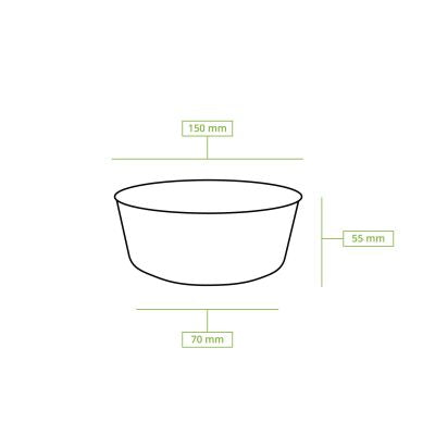 Ciotole in foglia di palma 425 ml, rotonde asporto domicilio street food monouso ristorazione ingrosso