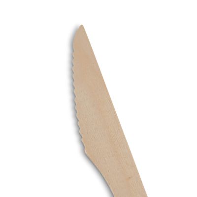 Coltelli in legno biodegradabili 16,5 cm asporto domicilio take away