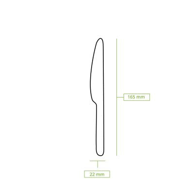 Coltelli in legno biodegradabili 16,5 cm asporto domicilio take away monouso street food