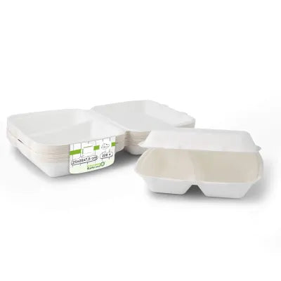 Contenitori menu zucchero 25x20x7,5 cm 2 scomparti HP4/2 asporto domicilio Ristorazione Forniture Monouso Eco Bio Biodegradabile Packaging Consumabili Ecologico Ingrosso fornitore forniture Take away 1
