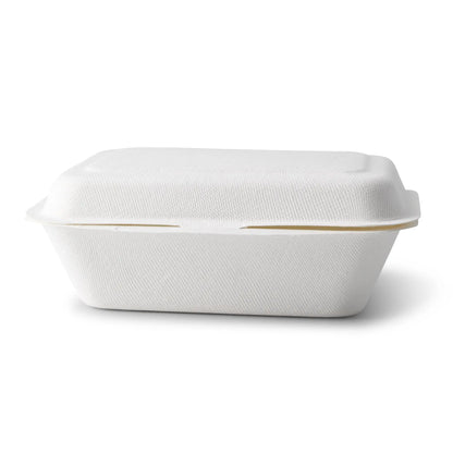 Contenitori per canna da zucchero 18,5 x 13 x 6,5 cm, coperchio incernierato, rettangolare asporto domicilio Ristorazione Forniture Monouso Eco Bio Biodegradabile Packaging Consumabili Ecologico Ingrosso fornitore forniture Take away 3
