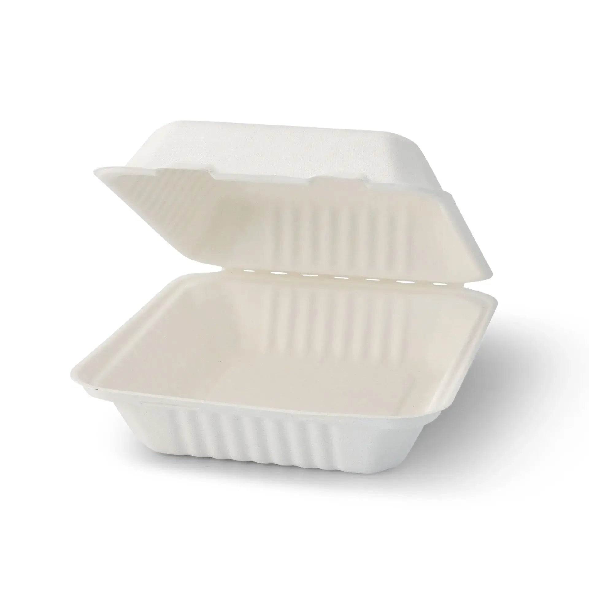 Contenitori per canna da zucchero 22 x 18,5 x 7 cm, coperchio incernierato, rettangolare asporto domicilio Ristorazione Forniture Monouso Eco Bio Biodegradabile Packaging Consumabili Ecologico Ingrosso fornitore forniture Take away 2
