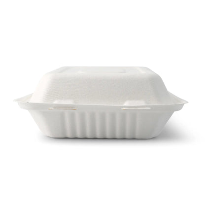 Contenitori per canna da zucchero 22 x 18,5 x 7 cm, coperchio incernierato, rettangolare asporto domicilio Ristorazione Forniture Monouso Eco Bio Biodegradabile Packaging Consumabili Ecologico Ingrosso fornitore forniture Take away 6
