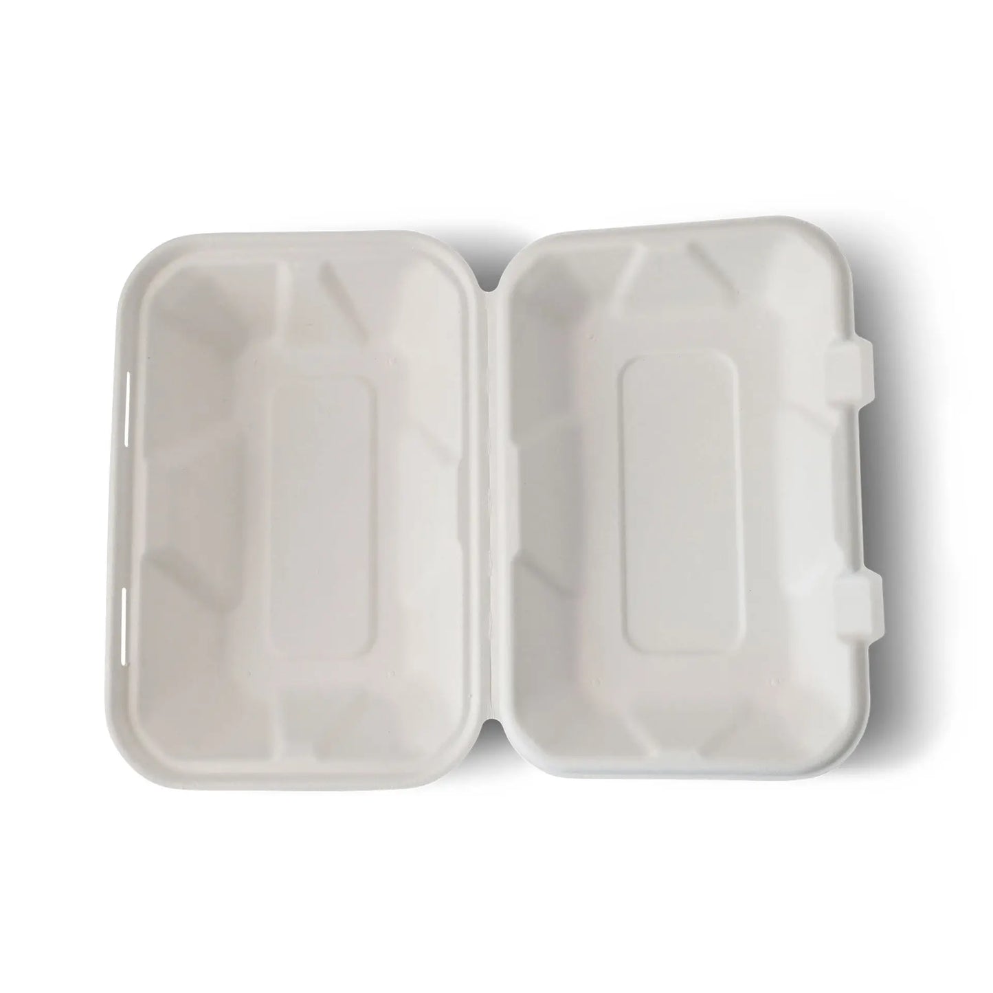 Contenitori per canna da zucchero 23 x 15,5 x 7,5 cm, coperchio incernierato, rettangolare asporto domicilio Ristorazione Forniture Monouso Eco Bio Biodegradabile Packaging Consumabili Ecologico Ingrosso fornitore forniture Take away 4
