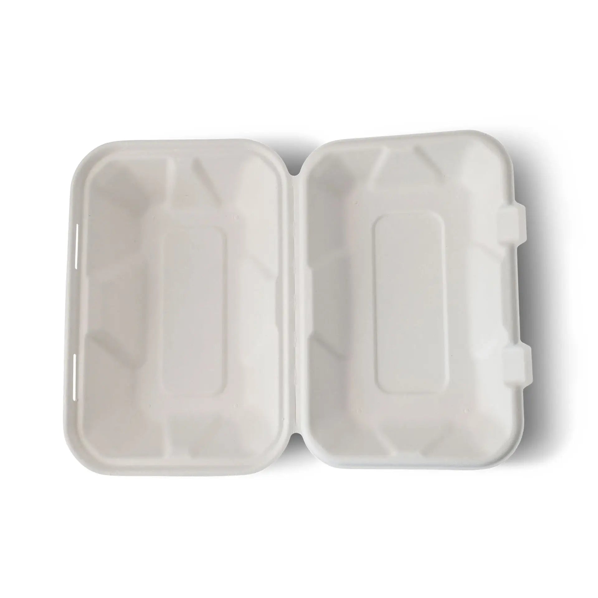 Contenitori per canna da zucchero 23 x 15,5 x 7,5 cm, coperchio incernierato, rettangolare asporto domicilio Ristorazione Forniture Monouso Eco Bio Biodegradabile Packaging Consumabili Ecologico Ingrosso fornitore forniture Take away 4
