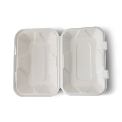 Contenitori per canna da zucchero 23 x 15,5 x 7,5 cm, coperchio incernierato, rettangolare asporto domicilio Ristorazione Forniture Monouso Eco Bio Biodegradabile Packaging Consumabili Ecologico Ingrosso fornitore forniture Take away 4
