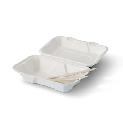 Contenitori per canna da zucchero 23 x 15,5 x 7,5 cm, coperchio incernierato, rettangolare asporto domicilio Ristorazione Forniture Monouso Eco Bio Biodegradabile Packaging Consumabili Ecologico Ingrosso fornitore forniture Take away 7
