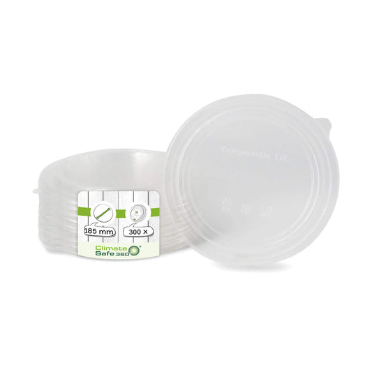 Coperchi PLA Ø 185 mm trasparente asporto domicilio Ristorazione Forniture Monouso Eco Bio Biodegradabile Packaging Consumabili Ecologico Ingrosso fornitore forniture Take away 1
