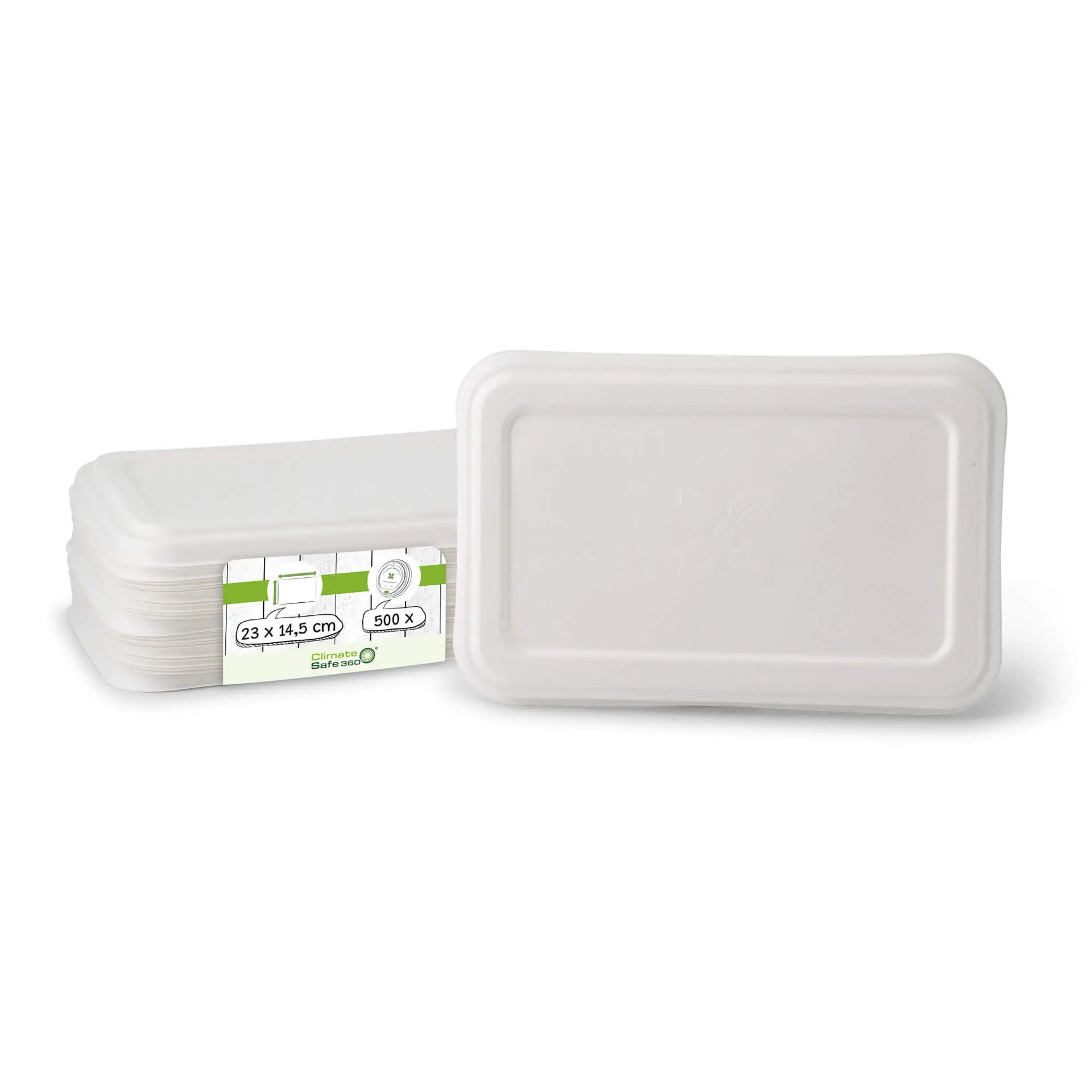 Coperchi di canna da zucchero 23 x 14,5 cm, rettangolare (per Vassoi Menu 1.000 ml)