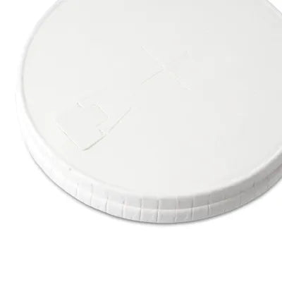 Coperchi di carta Ø 90 mm, bianco, per bere + foro per cannuccia monouso forniture ingrosso