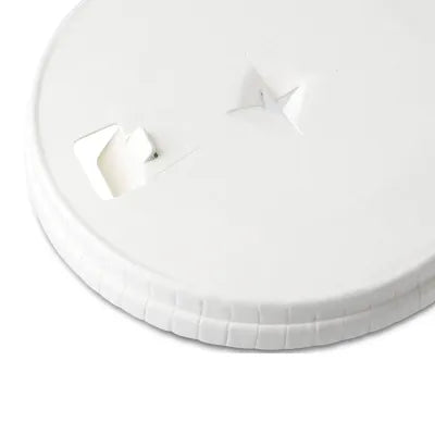 Coperchi di carta Ø 90 mm, bianco, per bere + foro per cannuccia monouso forniture ingrosso ristorazione